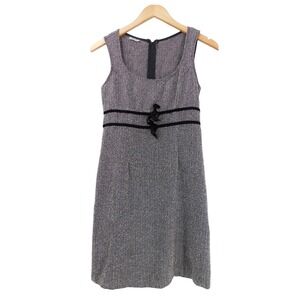 Vintage Charlotte Russe‎ Black Sleeveless Herringbone Tweed Dress Size Small